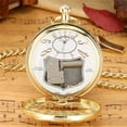 thumbnail image 5 of Train Steampunk Pocket Watch, Quartz Musical Movement Pocket Watch Music Box Fob Watch with Chain, 5 of 5
