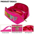 thumbnail image 4 of Preppy Bag Stoney Clover Makeup Bag Nylon Travel Cosmetic Bag Preppy Stuff Toiletry Bag Makeup Pouch Chenille Letter Makeup Bag Valentine's Day Birthday Gifts for Women Girls（Rose red）, 4 of 8