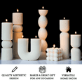 thumbnail image 6 of 7Pc Large Pillar Candle Set Aesthetic Candles Modern Home Decor Ribbed Candle Set Elegant Handmade Housewarming Gift Living Room Shelf Decor Minimalist Soy Wax Bubble Candle  Boho Decor, 6 of 10