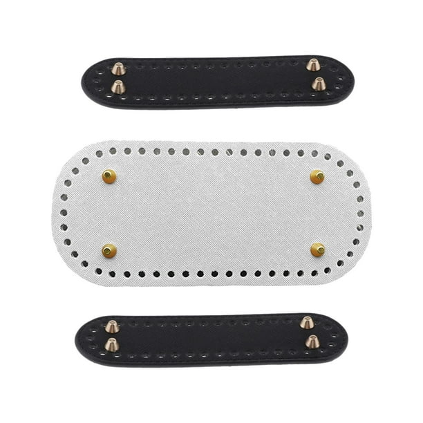 Paquete de 3 bolsos de hombro hechos a mano DIY endurecidos de cuero PU, alfombrilla inferior para uñas, bolsas para mascotas, Base de inserción, accesorios para hacer bolsos de repuesto Blanco Salvador Fondos de totalizador