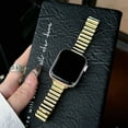 thumbnail image 4 of Dwitch Fashion Thin Metal Strap Compatible with Apple Watch Band 42mm 44mm 45mm 46mm 49mm, Dressy Metal Chain Butterfly Clasp Strap for iWatch Bands Series 10 9 8 7 6 5 4 SE 3 2 1,Gold, 4 of 7