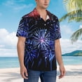thumbnail image 3 of Yiaed Glasses And Fireworks Print Hawaiian Shirt for Men Short Sleeve Button Down Shirts Beach Shirts for Men,XX-Large, 3 of 7