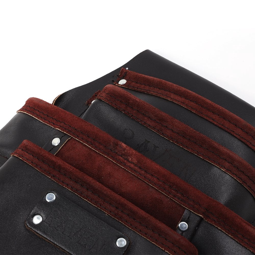 ToolTreaux 10 Pocket Oil Tanned Leather Tool Pouch for Woodworking Electrician Tools DIY Contractor Bags