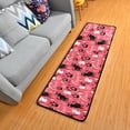 thumbnail image 3 of SKYSONIC 2'X6' Funny Loving Cats Hearts Runner Rug with Rubber Backing, Pink Cute Red Non Slip Entryway Rug Runner Washable Soft Area Rug Carpet for Hallway Bedroom Kitchen Decor, 3 of 6