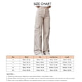 thumbnail image 5 of Pantalones rectos de pierna ancha para mujer, pantalones de mujer con múltiples pantalones casuales de pierna ancha para mujer Pantalones con bolsillos de cintura media para mujer Integración perfecta, 5 of 5