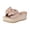 Pink, variant on Bow Wedge Sandals for Women Platform Sandals Slides Open Toe Slip On Casual Summer Mules High Heels