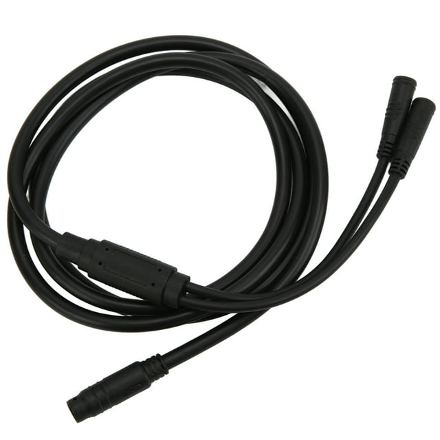 Bicycle Motor Wire, Long Lasting 1 To 2 Universal 155cm Length Convenient Electric Bike Extension Cord With Waterproof Connector For Upgrade