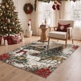 thumbnail image 2 of KUETH 3'x5' Christmas Machine Washable Area Rug, Non-Slip Rugs for Bedside, Entryway and Small Living Space, Beige, 2 of 8