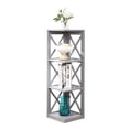 thumbnail image 2 of Convenience Concepts Oxford 3 Tier Shelf X Frame Home Corner Bookcase, Gray, 2 of 3