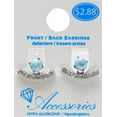 thumbnail image 2 of WOMEN'S SILVER CRYSTAL TURQUOISE STUD EARRINGS, 2 of 2