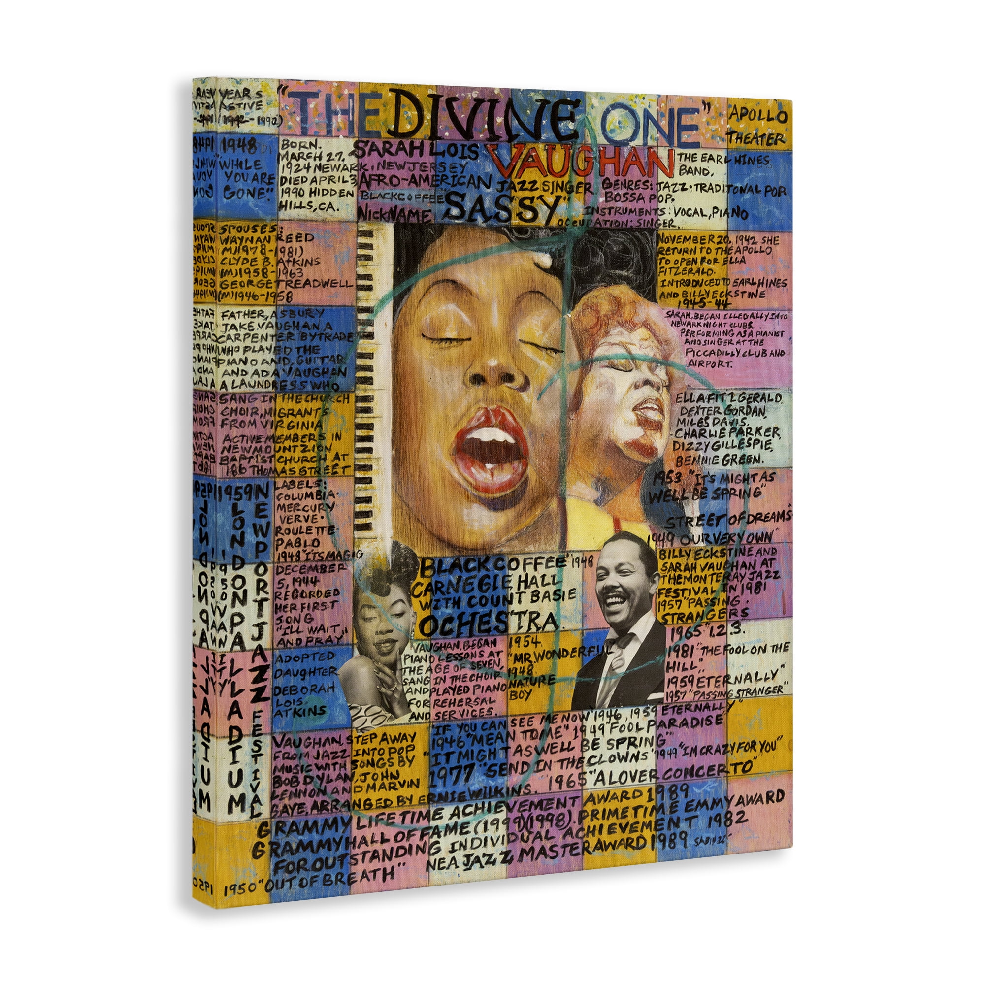 Stupell Industries Sarah Lois Vaughan Collage People Drawing Wrapped Canvas Art Print Wall Art, 30 x 40