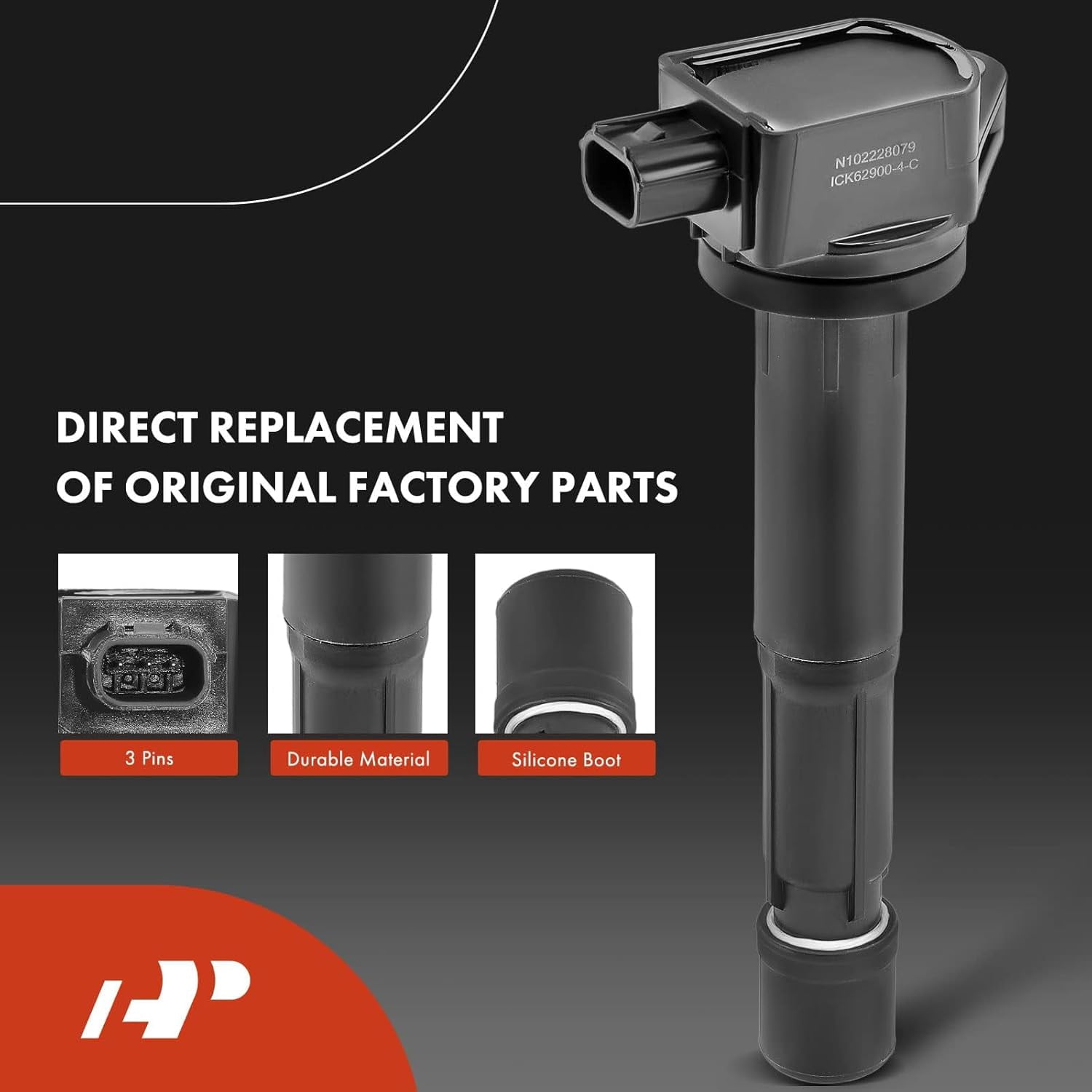 A-Premium Ignition Coils and Spark Plugs Kits Compatible with Acura TSX 2009-2014 L4 2.4L, Replace# 30520RL5A01, LKR7BGPS 4-PC Set