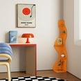 thumbnail image 6 of Yowos Corner Bookshelf, 5 Tier Modern Wall Shelf Bookcase Small Storage Rack Stylish Accent Wavy for Small Space, Plant Stand, Orange, 6 of 10