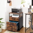 thumbnail image 2 of Filing Cabinet with 2 Locks Keys Top Open Shelf, 2 Drawers Rolling File Cabinet for Legal/A4/Letter Size, Wood Printer Stand on Wheels Under Desk Storage for Office, Dark Brown, 2 of 14
