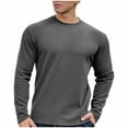 thumbnail image 3 of PNTUTB Men Fashion Solid Color Slim Casual Side Zipper Pullover Long Sleeved Round Neck Base Top, 3 of 5