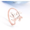 thumbnail image 4 of Shiyou-Baguette Réglable en Acier Inoxydable 18k Plaqué Or Rose Feuilles Laurier, 4 of 4
