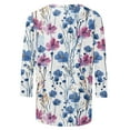 thumbnail image 5 of BangWanChi 3/4 Length Sleeve Womens Tops Women 3/4Sleeves Casual Shirts Pullover Loose Tunic Tops Print Blouse, 5 of 5