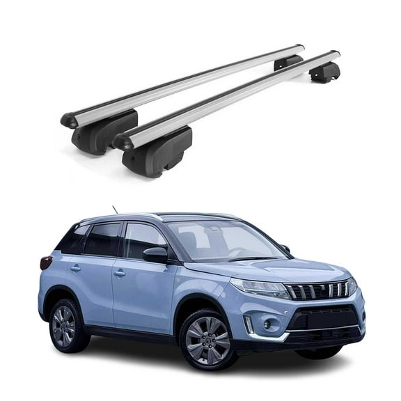 Lockable Roof Rack Cross Bars Luggage Carrier for Suzuki Vitara 2015-2024 Gray