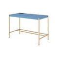 thumbnail image 2 of Hassch Modern Small Writing Desk Computer Table with Built-in USB Port & Plug Gold Frame Dressing Table, Navy Blue, 2 of 6