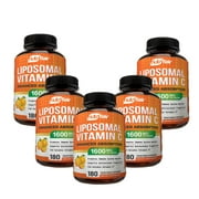 BASVWEB NutriFlair Liposomal Vitamin C 1600mg 180 Capsules - High Absorption Fat Soluble VIT C Antioxidant Supplement Higher Bioavailability Immune System Support&CollagenBoosterNon-GMOVeganPills5pack