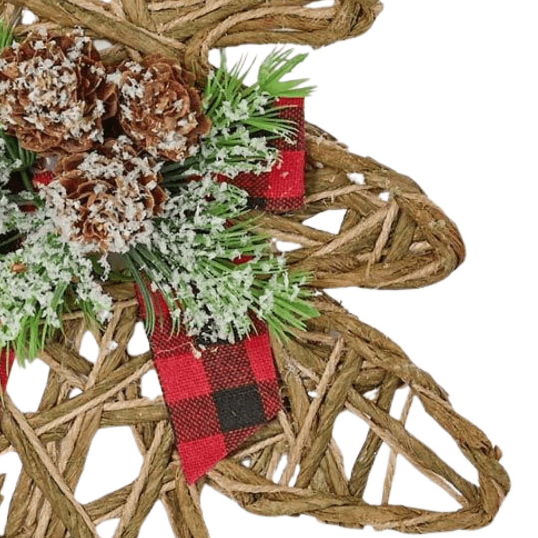 4pc Woven Jute Tree-Shaped Ornaments - for Christmas Decor - Factory Direct Craft