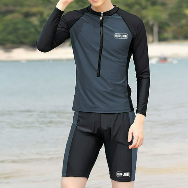 swiming Padded Sports Men Casual Long Sleeved Diving Top Suit Swimsuit  Sunscreen Fast Dry Surfing Shorts Suit pool Summer Beach Wear Swimming  Thong Biquinis 