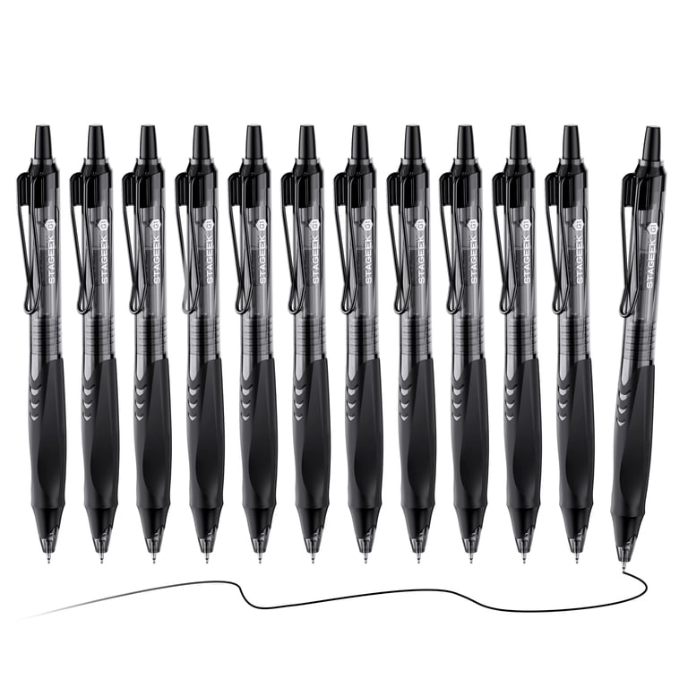 STAGEEK Gel Pens, Fine Point 0.5mm, Black Ink, 12-Pack photo 1