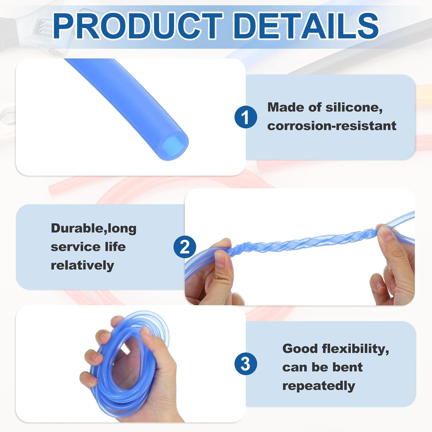 MKEUDQ-4mm ID x 6mm OD Silicone Tubing, 16.4ft High Temp Silicone Air Tube Drip Irrigation Hose Pipe for Home Brewing Wine Beer Line and Aquaponics, Red
