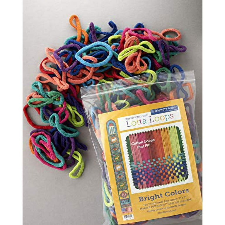 Harrisville Designs Friendly Loom Lotta Loops 7 Traditional Size Bright  Cotton Loops Makes 8 Potholders, Weaving, Crafts for Kids and Adults 