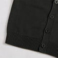 thumbnail image 7 of NOLDARES Toddler Button Down V Neck Cardigan Plain Long Sleeve Knit Open Front Sweater Baby Boys Fall Breathable Coats Clothes(Black,90), 7 of 7
