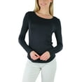 thumbnail image 5 of ToBeInStyle Women's Long Roll-Up Sleeve Ladder-Back Pocket Top - Black - Small, 5 of 7