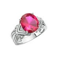 thumbnail image 3 of RYLOS Rings for Women 14K White Gold Ring 12X10MM Gemstone &  Diamonds Great Ring for Middle or Pointer Finger July Ruby Size 9.5, 3 of 7