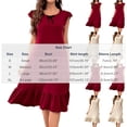thumbnail image 3 of Kaemgyyd Nightgowns for Women Cap Sleeve Crew Neck Night Gowns Flowy Ruffle Hem Sleepwear Elegant Home Loungewear（Beige,Medium）, 3 of 5