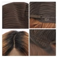 thumbnail image 5 of Unique Bargains 1 Pc Straight Short Hair Hair Wig Real Human Hair 6in 13x4x1in 150 Human Wig Black Orange for Women, 5 of 6