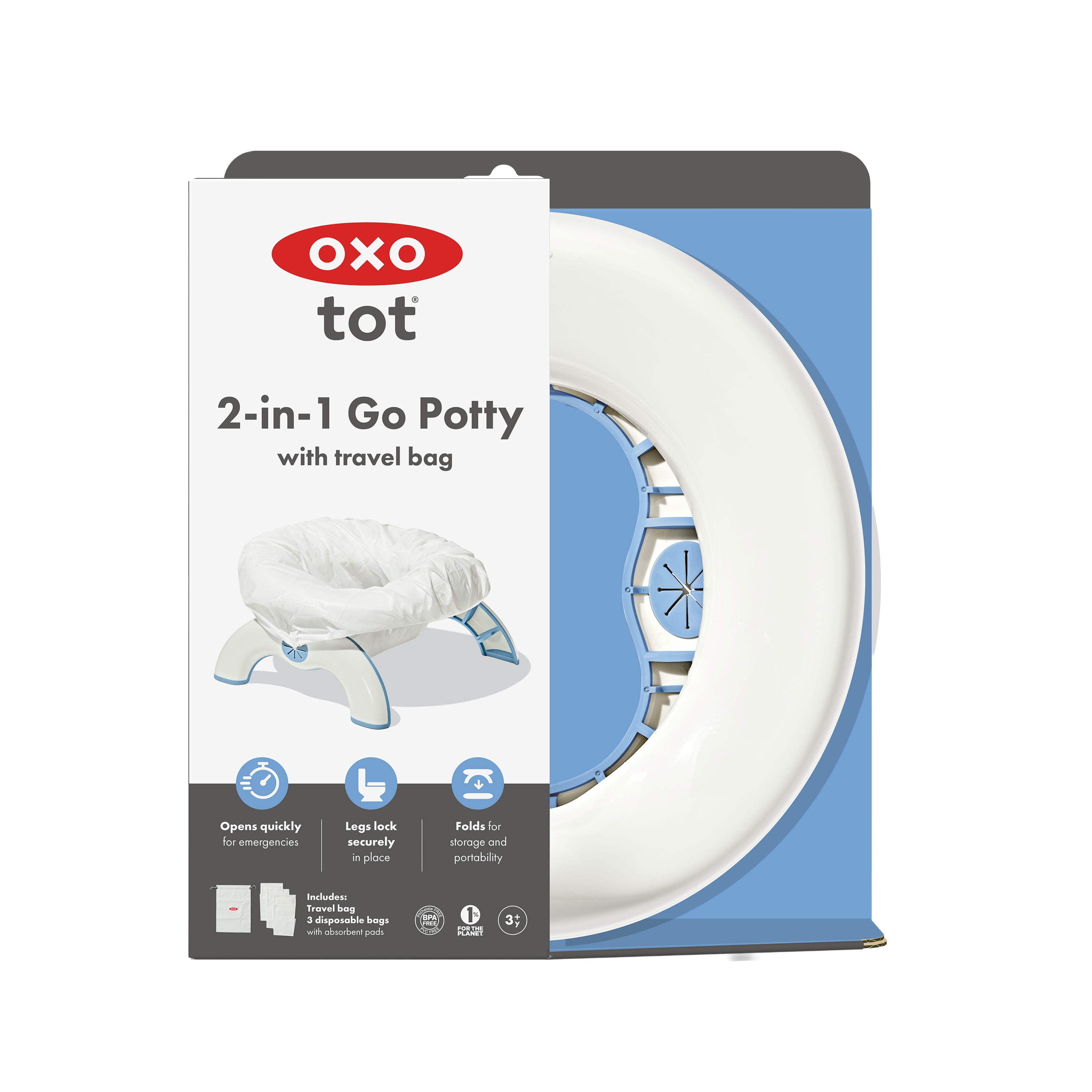 OXO Tot 2-in-1 Go Potty, Dusk, for Toddlers Ages 1–3 Years and up