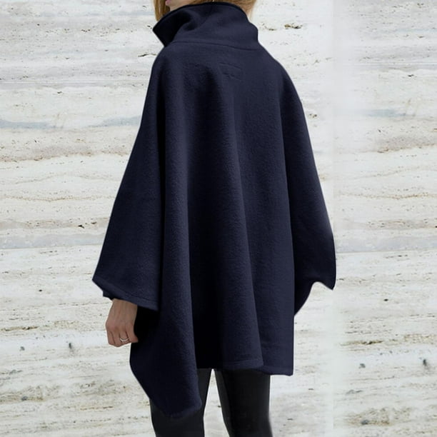 Pntutb Mujer Moda Irregular Medio Manga Larga Cremallera Abrigo Sólido Cardigan Abrigo Capa Liquidación Pntutb Pntutb-1523