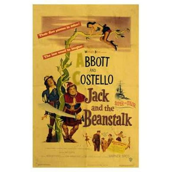 Posterazzi MOV251523 Abbott & Costello Jack & the Beanstalk C.1952 Movie Poster - 11 x 17 in.