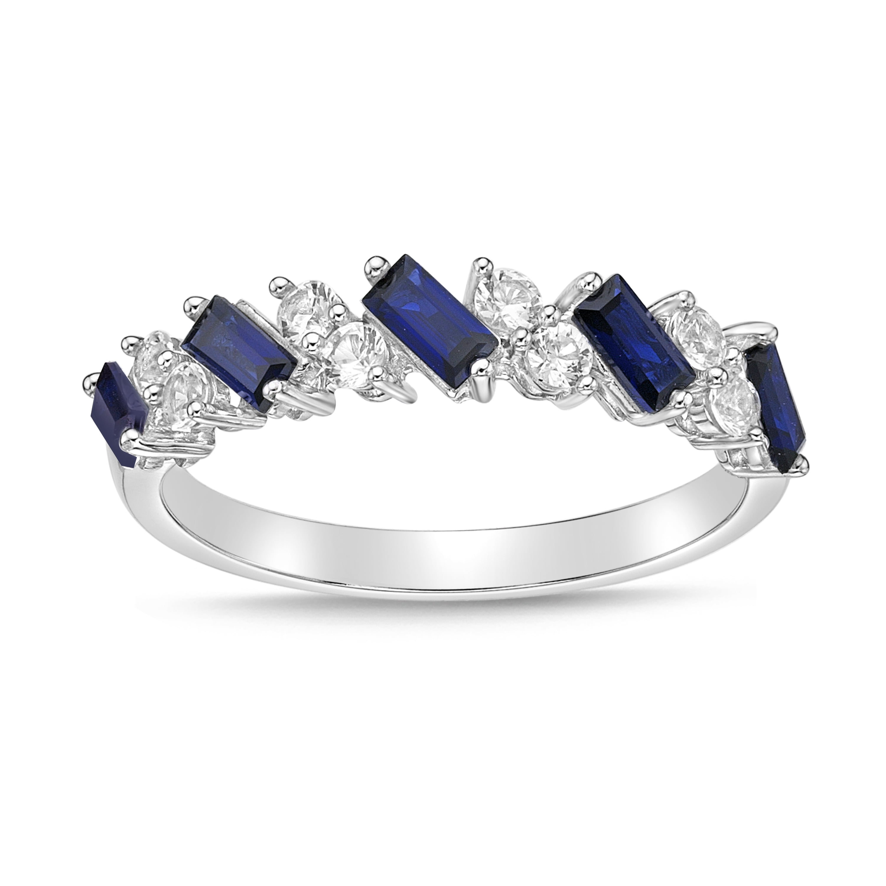 Jewellery Rings Bands Size US 5-8 Silver or Gold Delicate Sapphire Ring Sapphire Blue CZ Ring in Sterling Silver 