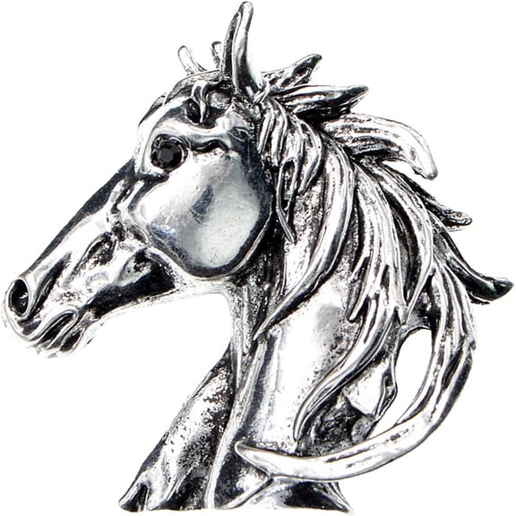 vlrwzc Horse Head Brooches Gold Silver Color Horse Enamel Lapel Pin Badge Vintage Animal Pin Punk Style Pin Unisex Suit Accessories