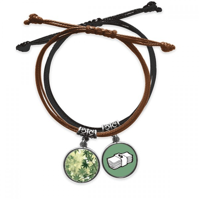 Maple Leaf plant Foto Naturaleza Pulsera Cuerda Mano Cadena Cuero Dinero Pulsera Unbranded M