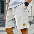 thumbnail image 2 of Lumtrix Men's Casual Corduroy Shorts 5 Inch Elastic Waist Drawstring Summer Beach Breathable Shorts Loose Fit With Pocket White 3xl, 2 of 7