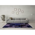 thumbnail image 3 of Ahgly Company Indoor Square Patchwork Blue Transitional Area Rugs, 8' Square, 3 of 4