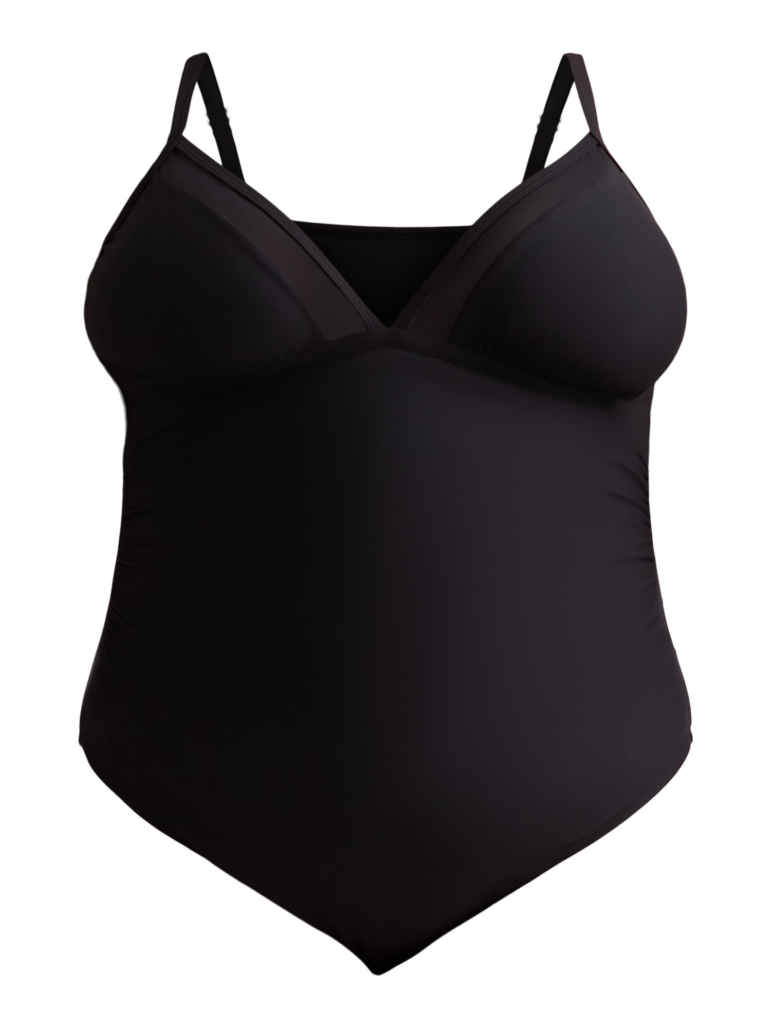Time and Tru Women’s and Women’s Plus Mesh Inset One Piece Swimsuit, Sizes XS-3X
