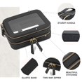 thumbnail image 4 of Bolsa de maquillaje Prite Clear de doble capa para cosméticos negra, 4 of 7