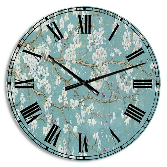 Designart 'Blue April Tree' Traditional wall clock