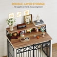 thumbnail image 6 of 39.4" Large wooden dog crate, Indoor Dog Kennel with Barn Door for Medium/Large Dogs, 3 Doors dog Crate Furniture with Storage, White Brown, 6 of 11