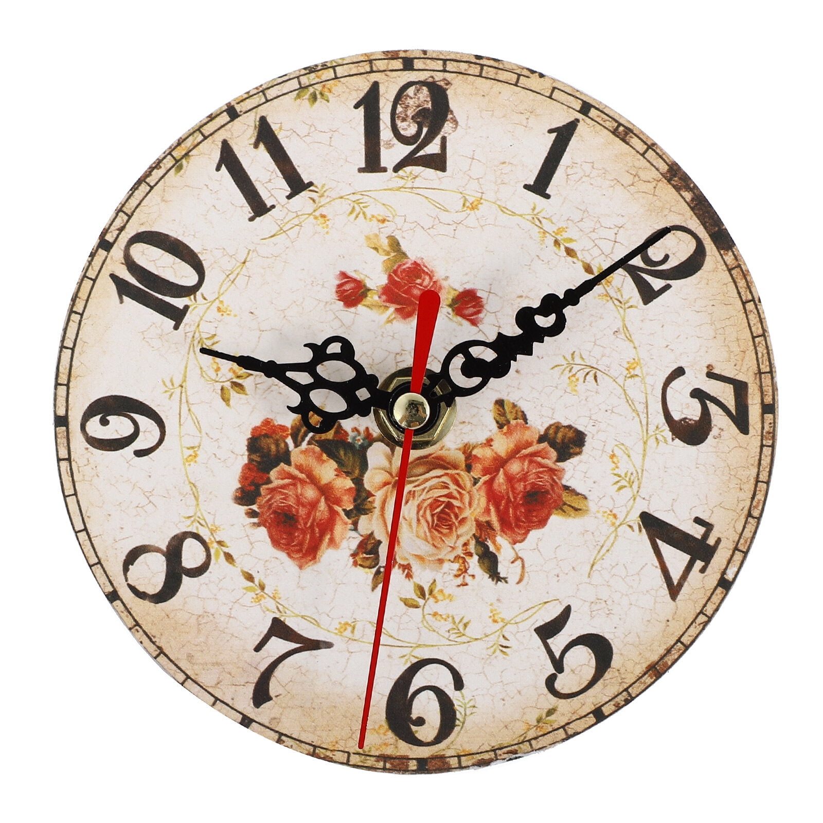Rosarivae Wooden Clock Adornment Silent Tabletop Classic Style Clock