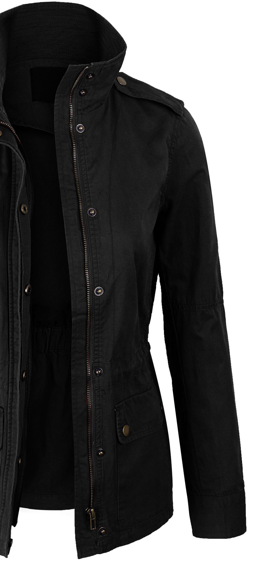 KOGMO Womens Zip Up Military Anorak Safari Jacket Coat