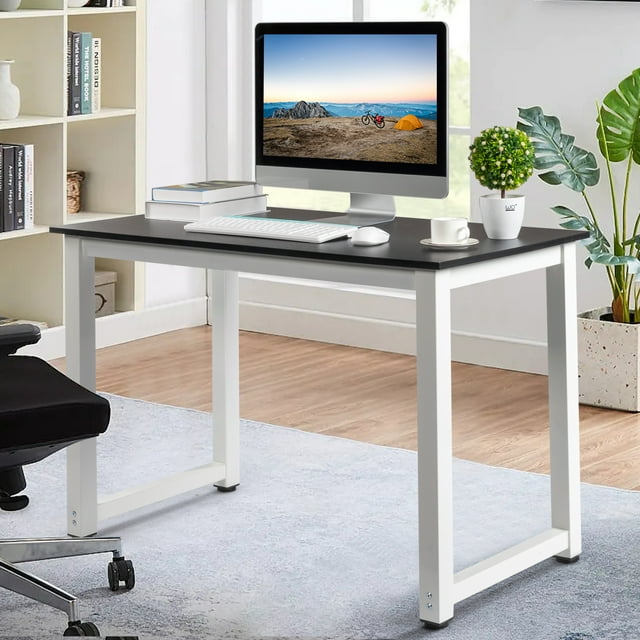 Ktaxon Computer Desk Wooden Home Office Table Laptop Writing Desk, 43.3'' x 23.6'' x 29'', Black