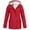 Red, variant on Brnmxoke Fleece Lined Windbreaker Jacket Women Outdoor Warm Rain Jacket Waterproof Trench Coat with Hood Zip up Coat with Pockets